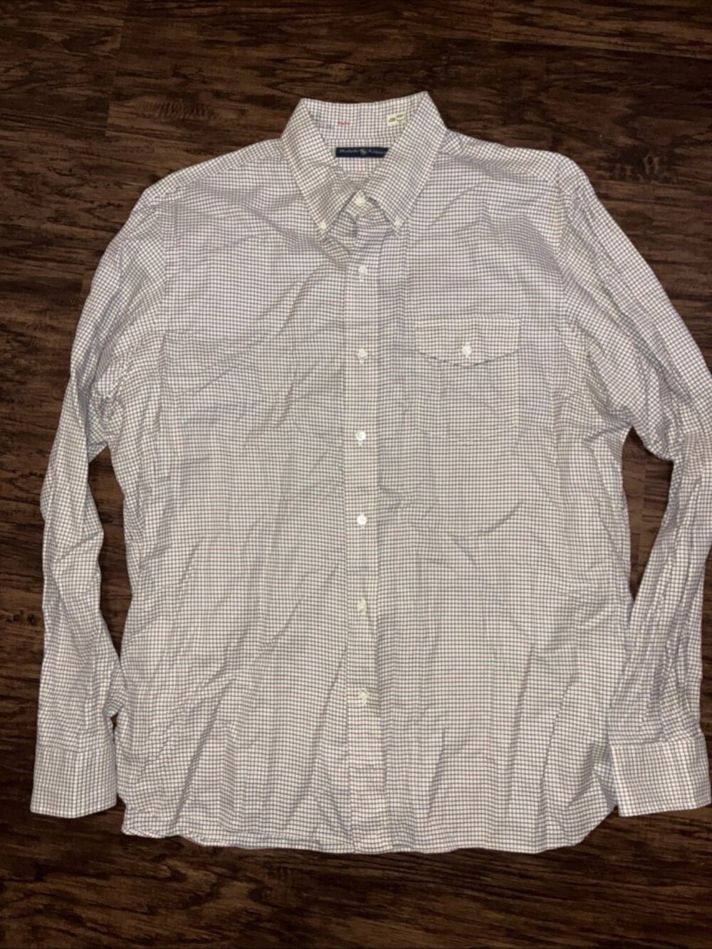 Ralph Lauren Custom Tailoring Button Down Pocket Front Long Sleeve Gingham Sz L